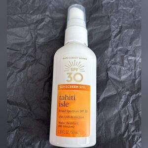 🎊3/$20 Bath & Body Works Tahiti Isle SPF 30 Sunscreen Spray Travel Size EXP 2027